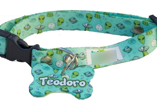 Collar Regulable Para Mascotas + Chapita Identificatoria