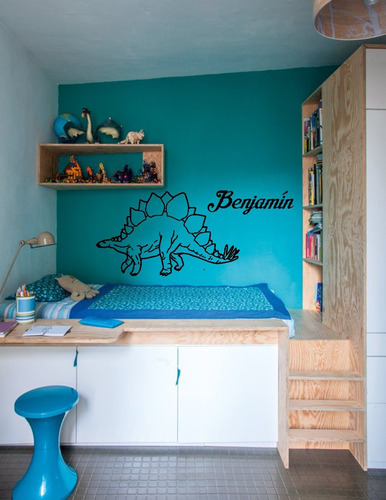 Vinilo Infantil Animal Stegasaurus Con Nombre 1m.x60cm