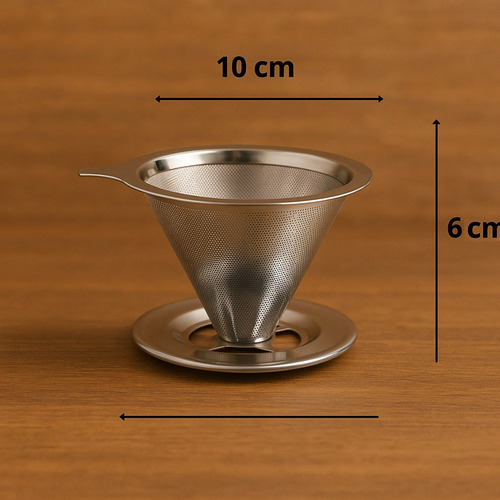 Coador De Café Mini Filtro Reutilizável Inox Chá Sem Papel