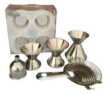 Comprar Kit Bebidas Bar Cocteleria Bartender Jiggers Y Molde Hielos