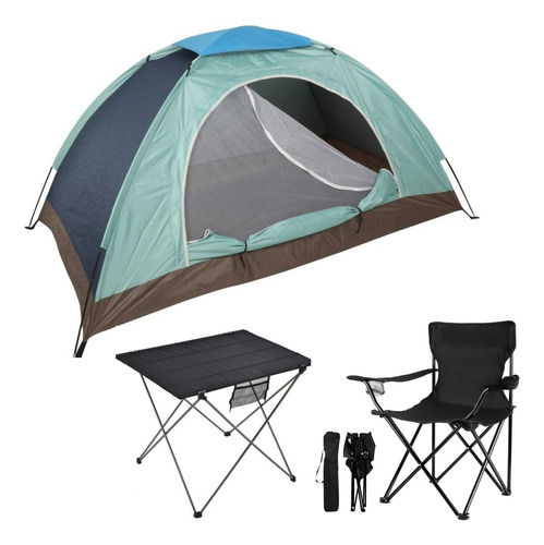 Carpa Camping Iglu Para 1-2 Personas + Silla Y Mesa Plegable