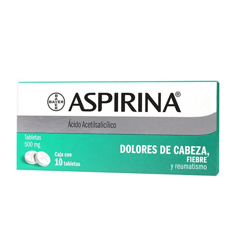 Analgésico Aspirina 500 Mg 10 Tabletas - Dolor Y Fiebre