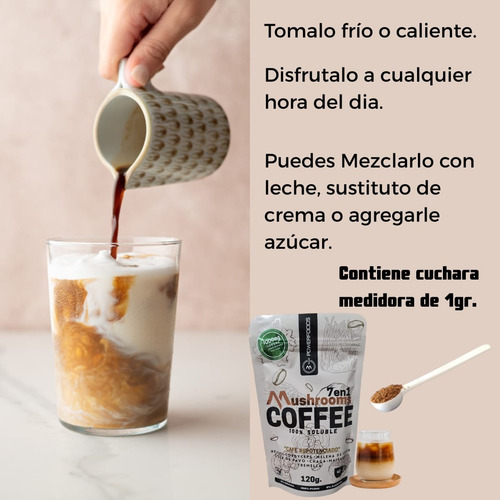 Café Soluble Con Hongos Adaptógenos 7 En 1/ Pack-2