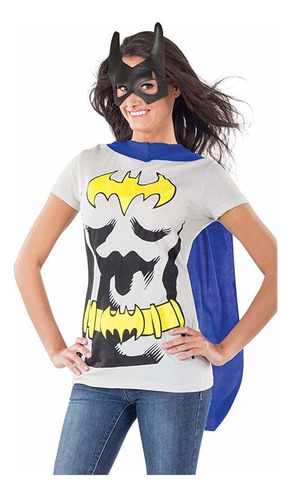 Rubie's Dc Comics Batgirl Camiseta Con Capa Y Máscara, Negr