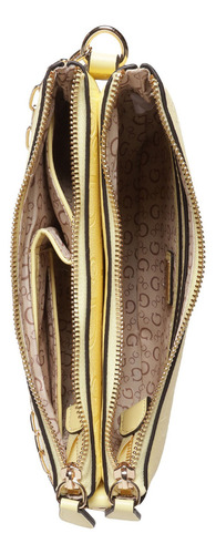 Bolsa Guess Factory Ag971770-but Acabado De Los Herrajes Níquel Color Amarillo Correa De Hombro Amarillo Diseño De La Tela Lisa