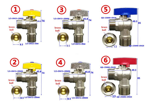 Bwad 1pcs Spherical Core Triangular Valve Copper