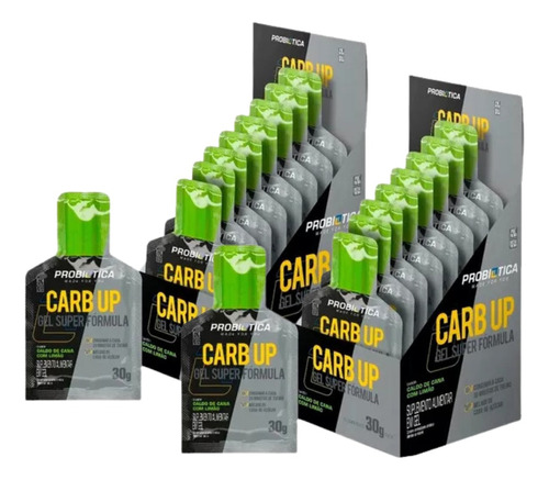 Kit 2x Carb-up Gel Super Formula Sache 30g - Probiotica Sabor Caldo De Cana