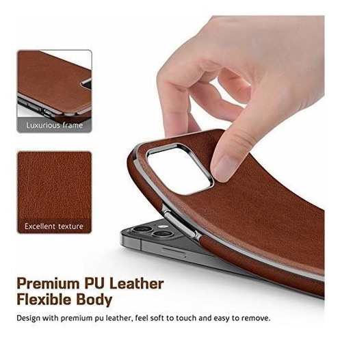 iPhone 12 Pro Case Slim Pu Leather Luxury High End Anti Jh