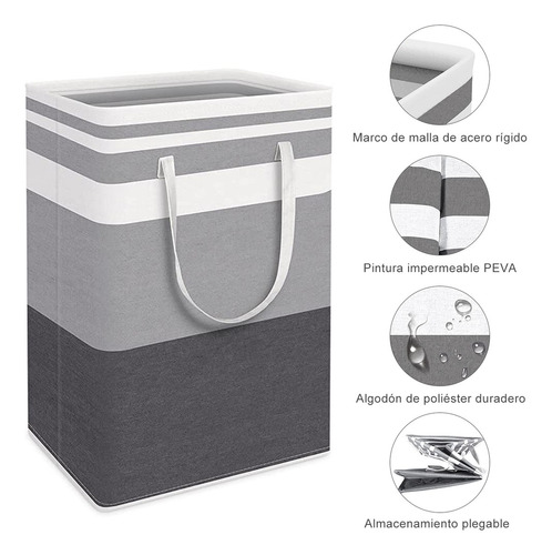 Cesto Grande Para Ropa Sucia Y Lavandería Plegable 3piezas 75l