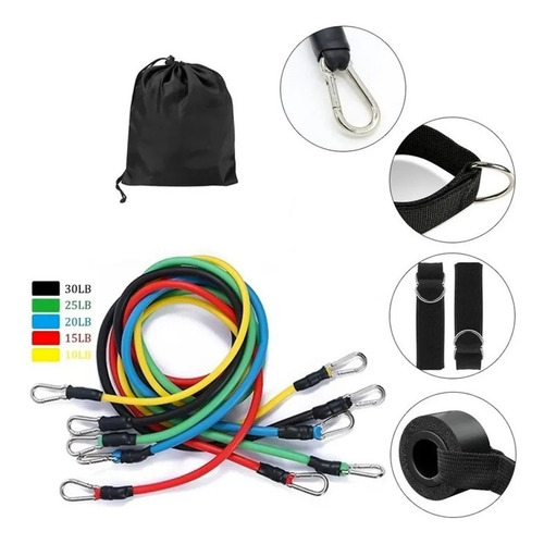 Imagem 6 de 10 de Kit Treino Em Casa - Kit Elástico + Corda Fit