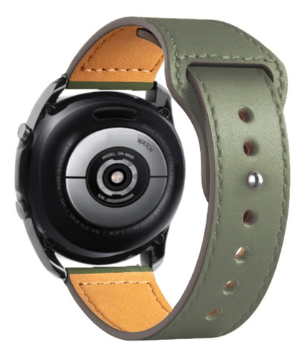 Pulseira 20mm De Couro Natural Compatível Com Mibro Watch T1 Cor Verde