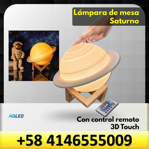 Lampara Led De Mesa Saturno 3d Touch