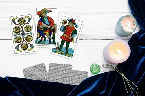 Tarot Marsella Español + Tapete + Morral Mod Cubo Morado