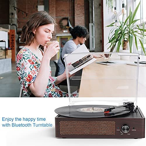 Tocadiscos De Vinilo Con Receptor Bluetooth Incorporado