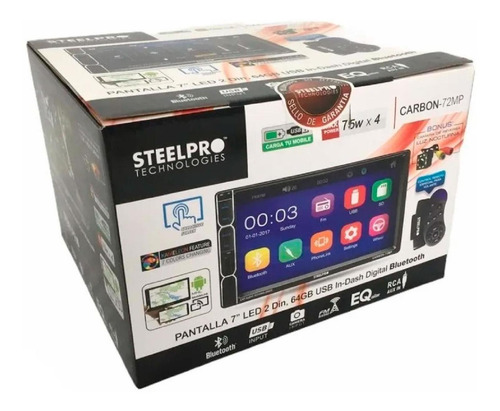 Imagen 5 de 5 de Autoestereo Steelpro Carbon-72mp Bluetooth Mirror Link Camar