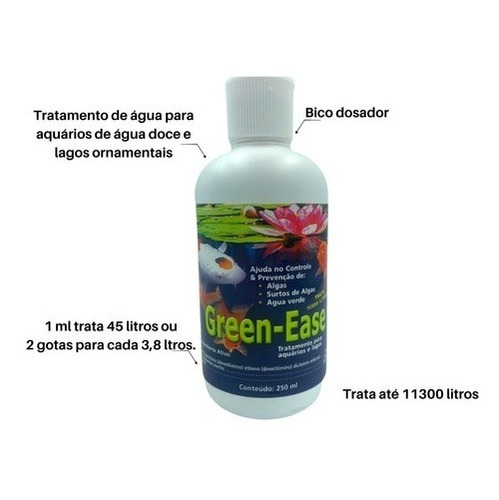 Kit Green-ease 250ml (até 11.300 L) Controle De Algas X6