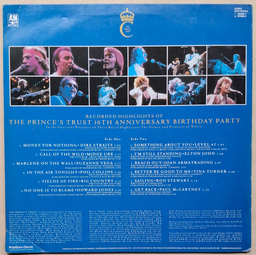 Lp The Princess Trust 87 Mccartney Dire Straits Tina Turner Estandar (Usado)
