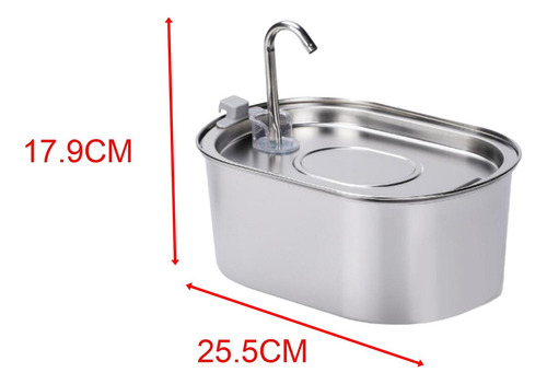 Fuente De Agua De Acero Inoxidable Para Gatos, Bebedor