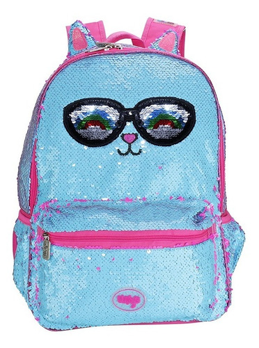 Mochila Lentejuela Reversible Primaria Gato Wilys Wk080