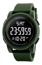 Comprar Reloj Hombre Skmei 1257 Sumergible Digital Alarma Cronometro Color De La Malla Verde Militar