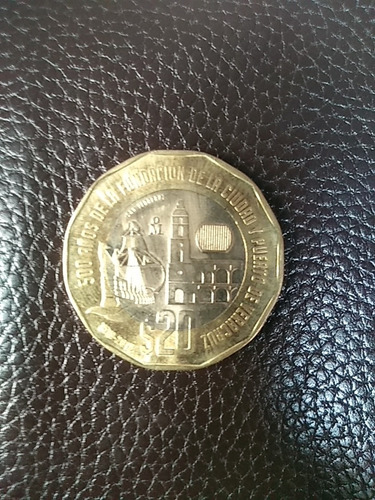 Lote De 5 Monedas De 20 Pesos De La Fundación De Veracruz