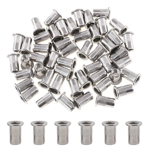 50 Tuercas Remachables De Acero Inoxidable M6