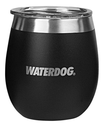 Vaso Térmico Waterdog Mate Copón Acero Inoxidable Tapa 240cc Color Negro