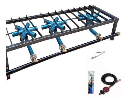 Estufa Parrilla 3 Quemadores De Mesa De Estrella Uso Rudo!!