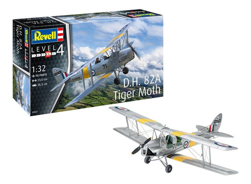 Avión D.h. 82a Tiger Moth 1/32 Model Kit Revell      
