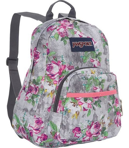 Mochila Jansport Mini Half Pint Rosas Y Gris - Hermosa!