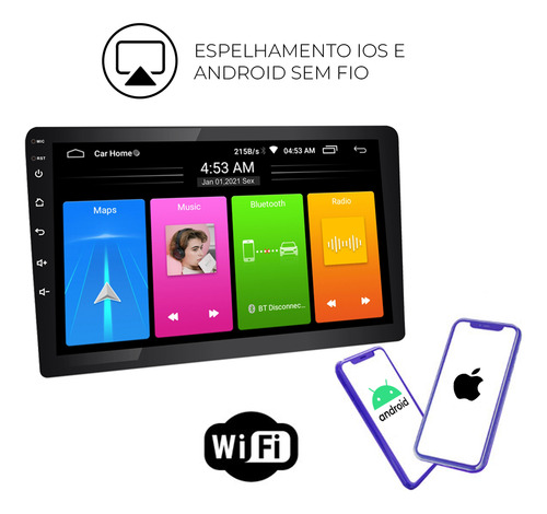 Multimídia Android Plus Roadstar Com Processador Quad Core