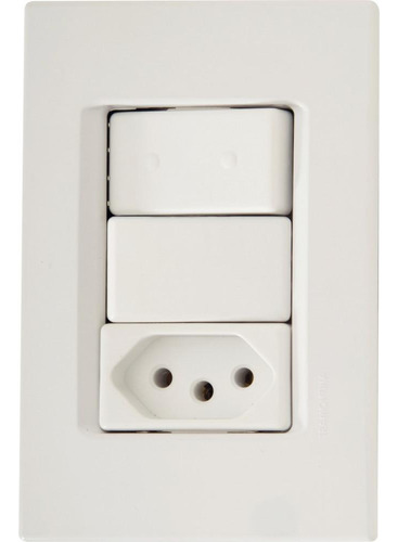 Conjunto 4x2 Com 1 Interruptor Simples 10 A 250 V E 1 Tomada