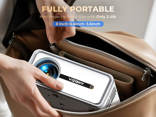 Miniproyector Vizony Wifi Bluetooth 450 Ansi 1080p Fhd 250 M