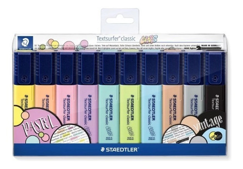 Colores de texto de marca Staedtler 364 Textsurfer Classic, 10 unidades, Sorti