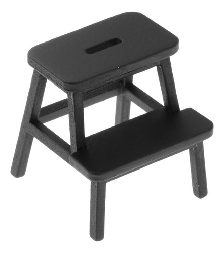 2 Silla En Miniatura Para Casa De Muñecas A Escala Negro