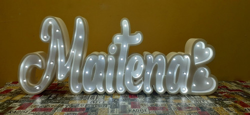 Imagen 8 de 10 de 3 Letras 25 Cm Luz Led Polyfan Tu Nombre Cartel Luminoso