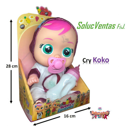Bebe Llorona Lagrimas De Verdad Cry Babie Grande 28cm Frutti