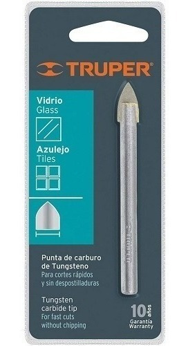 Brocas Para Vidrio Y Azulejo Largo 2  Diámetro 1/8  Truper  