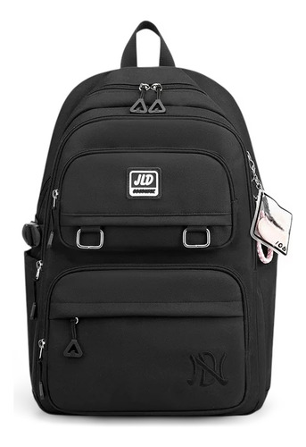 Mochila Juvenil Gran Capacidad Unisex Impermeable Negro