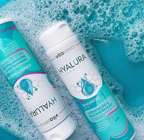 Imagem 2 de 12 de Kit 1 Sh 300ml + 1 Cond 300ml Hyalura Reconstrução Vs