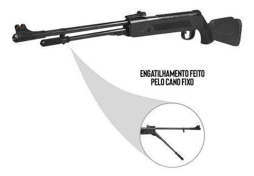 Carabina Pressão Fixxar 5.5 Spring Black + Capa Simples 1,2m