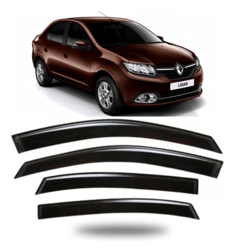 Calha De Chuva Defletor Renault Logan 2014 A 2024 4 Portas