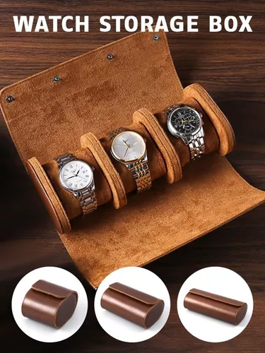 1/2/3 Ranuras Estuche Viaje Cuero Pu Relojes Hombres - Temu Chile