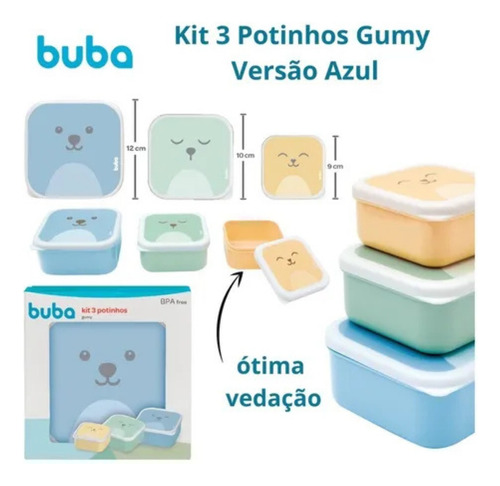 3 Potes Potinhos Para Armazenar Comida Frutas Bebê Neném Kit