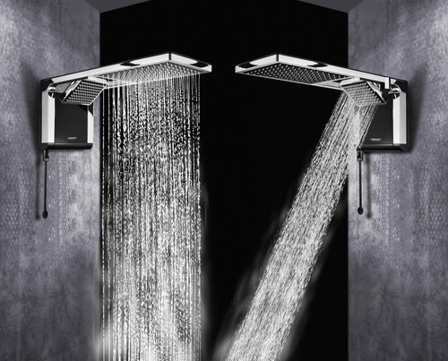 Imagem 3 de 5 de Ducha Lorenzetti Acqua Duo Ultra Preta / Cromada 220v 7800w