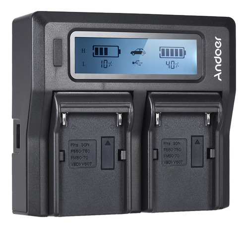 Imagen 2 de 6 de Cámara Digital Andoer Np-f970 De Doble Canal Cargador De
