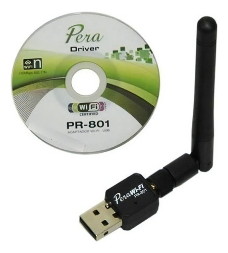 Adaptador Usb Wifi Pera Pr-801 Com Antena