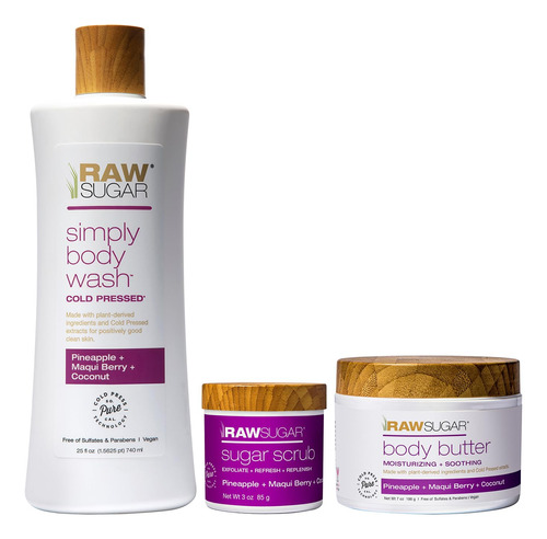 Raw Sugar Travel + Home Set Pina + Maqui Berry + Gel De Bano