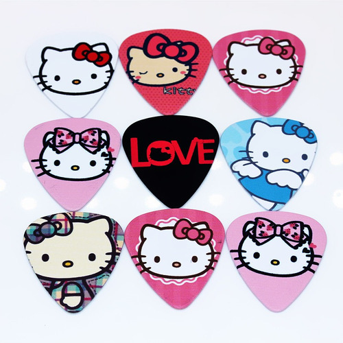 Kit 6 Palhetas Hello Kitty Para Guitarra, Violão, Ukulele