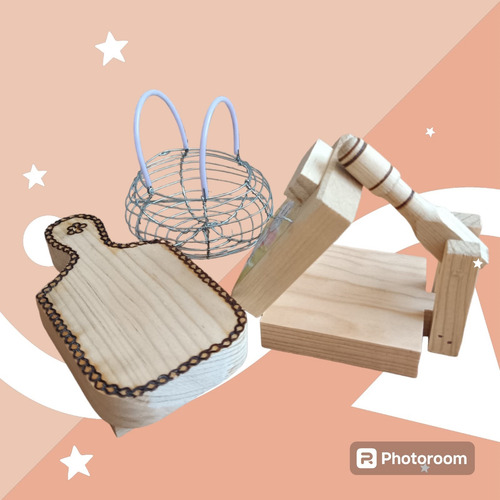 Mini Juguete Set Madera Tradicional Vintage Didáctico 3 Pzs